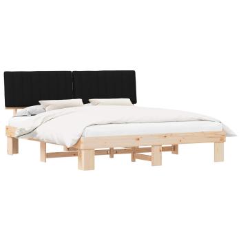 Bettgestell mit gepolstertem Kopfteil Schwarz 180 x 200 cm