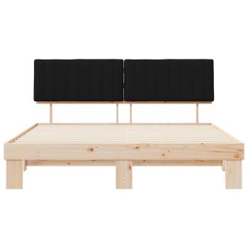 Bettgestell mit gepolstertem Kopfteil Schwarz 180 x 200 cm