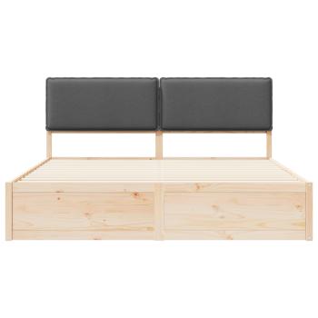 Bettgestell mit gepolstertem Kopfteil Dunkelgrau 200 x 200 cm
