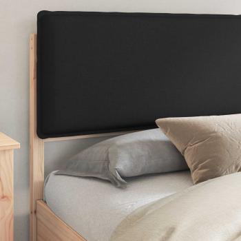 Bettgestell mit gepolstertem Kopfteil Schwarz 200 x 200 cm