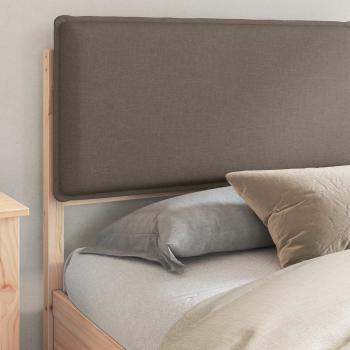Bettgestell mit gepolstertem Kopfteil Taupe 200 x 200 cm
