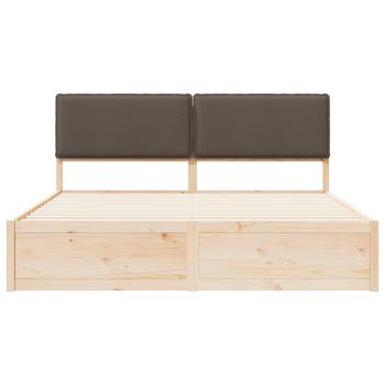 Bettgestell mit gepolstertem Kopfteil Taupe 200 x 200 cm