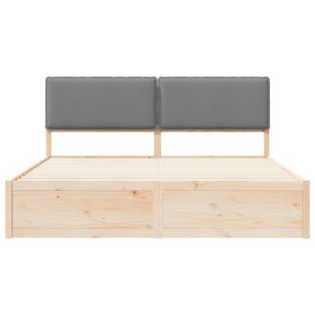 Bettgestell mit gepolstertem Kopfteil Hellgrau 180 x 200 cm
