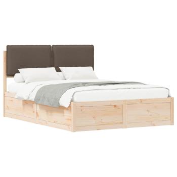 Bettgestell mit gepolstertem Kopfteil Taupe 160 x 200 cm
