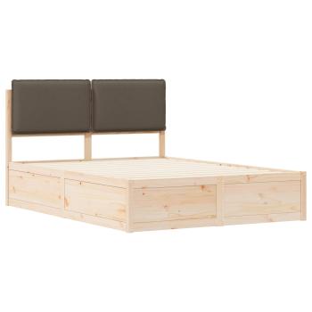 Bettgestell mit gepolstertem Kopfteil Taupe 160 x 200 cm