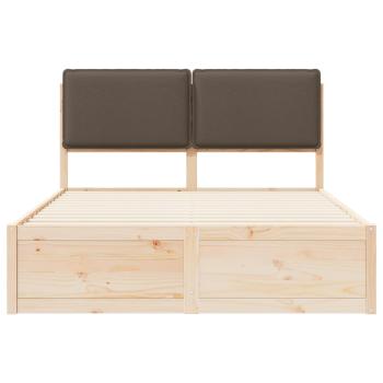 Bettgestell mit gepolstertem Kopfteil Taupe 160 x 200 cm