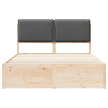 Bettgestell mit gepolstertem Kopfteil Dunkelgrau 135 x 190 cm