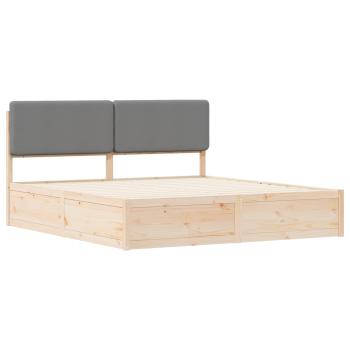 Bettgestell mit gepolstertem Kopfteil Hellgrau 200 x 200 cm