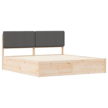 Bettgestell mit gepolstertem Kopfteil Dunkelgrau 200 x 200 cm