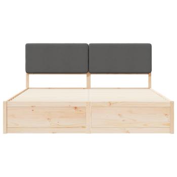 Bettgestell mit gepolstertem Kopfteil Dunkelgrau 200 x 200 cm
