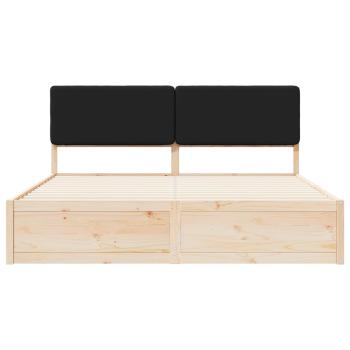 Bettgestell mit gepolstertem Kopfteil Schwarz 200 x 200 cm