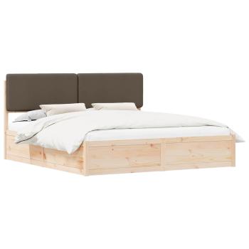 Bettgestell mit gepolstertem Kopfteil Taupe 200 x 200 cm