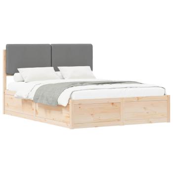 Bettgestell mit gepolstertem Kopfteil Hellgrau 150 x 200 cm