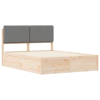 Bettgestell mit gepolstertem Kopfteil Hellgrau 150 x 200 cm