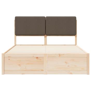 Bettgestell mit gepolstertem Kopfteil Taupe 140 x 190 cm