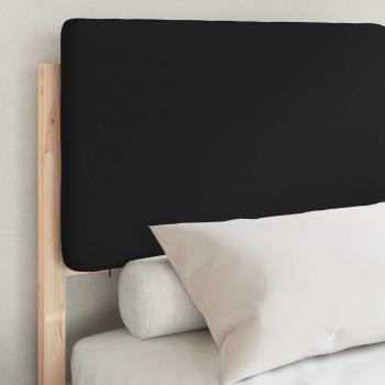 Bettgestell mit gepolstertem Kopfteil Schwarz 135 x 190 cm