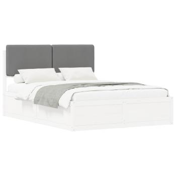 Bettgestell mit gepolstertem Kopfteil Hellgrau 135 x 190 cm