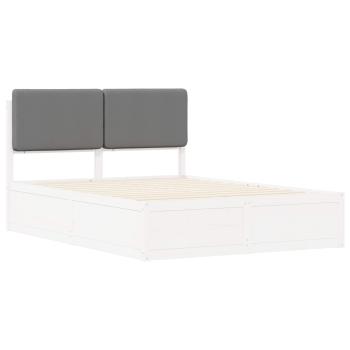 Bettgestell mit gepolstertem Kopfteil Hellgrau 135 x 190 cm