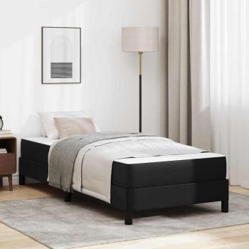 ARDEBO.de - Bettrahmen mit Matratze Schwarz 90 x 190 cm Stoff