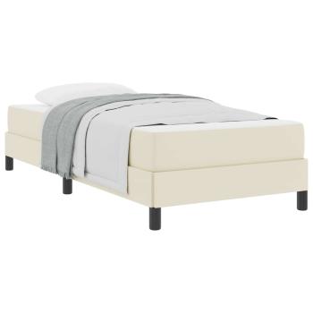 Bettrahmen mit Matratze Creme 90 x 190 cm Stoff