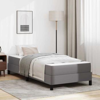 ARDEBO.de - Bettrahmen mit Matratze Grau 90 x 190 cm Stoff
