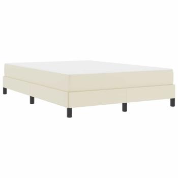Bettrahmen mit Matratze Creme 140 x 190 cm Stoff