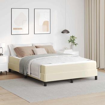 ARDEBO.de - Bettrahmen mit Matratze Creme 140 x 200 cm Stoff