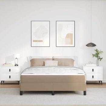 Bettrahmen mit Matratze Cappuccino 140 x 200 cm Stoff