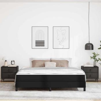 Bettrahmen mit Matratze Schwarz 180 x 200 cm Stoff