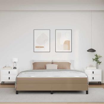 Bettrahmen mit Matratze Cappuccino 180 x 200 cm Stoff
