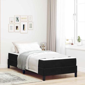 ARDEBO.de - Boxspringbett mit Matratze Schwarz 100 x 210 cm Stoff