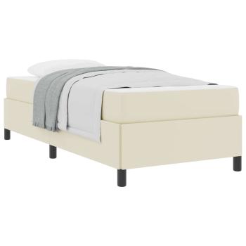 Bettrahmen mit Matratze Creme 90 x 190 cm Stoff