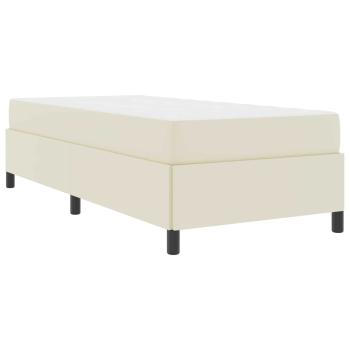 Bettrahmen mit Matratze Creme 90 x 190 cm Stoff