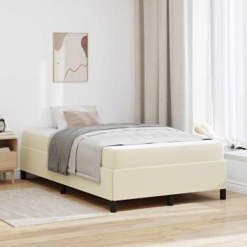 ARDEBO.de - Bettrahmen mit Matratze Creme 120 x 200 cm Stoff