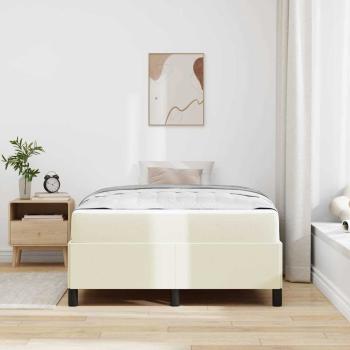 Bettrahmen mit Matratze Creme 120 x 200 cm Stoff