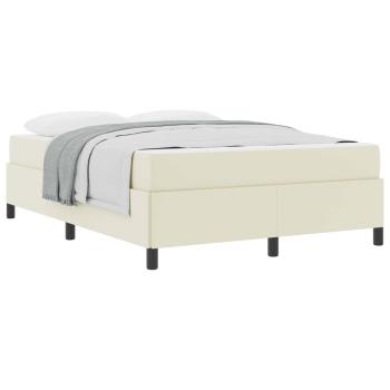 Bettrahmen mit Matratze Creme 140 x 190 cm Stoff