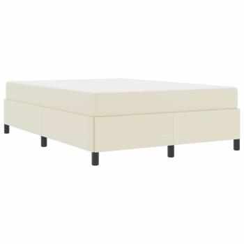 Bettrahmen mit Matratze Creme 140 x 190 cm Stoff