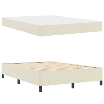 Bettrahmen mit Matratze Creme 140 x 190 cm Stoff
