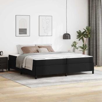 ARDEBO.de - Bettrahmen mit Matratze Schwarz 200 x 200 cm Stoff