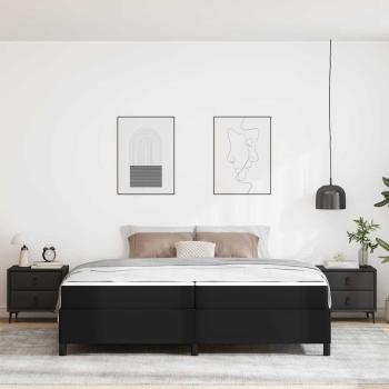 Bettrahmen mit Matratze Schwarz 200 x 200 cm Stoff