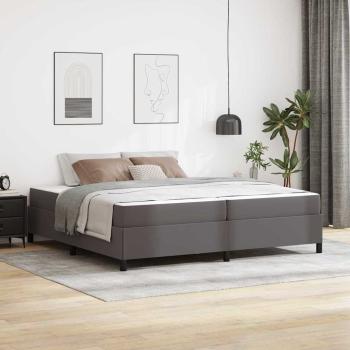 ARDEBO.de - Bettrahmen mit Matratze Grau 200 x 200 cm Stoff