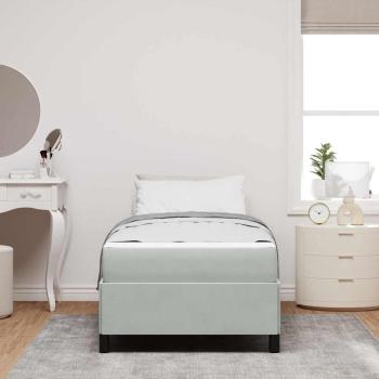 Bettrahmen Hellgrau 90 x 190 cm Stoff