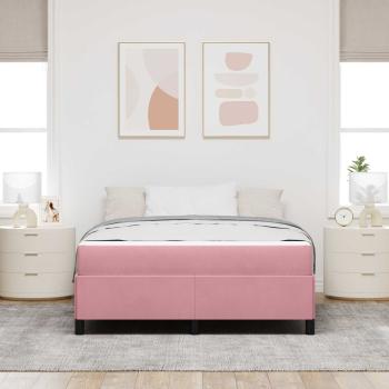 Bettrahmen Rosa 160 x 200 cm Stoff