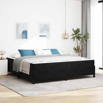 ARDEBO.de - Bettrahmen Schwarz 200 x 200 cm Stoff