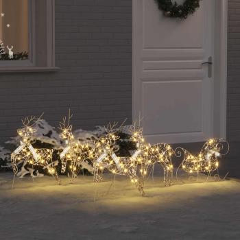 ARDEBO.de - LED Rentiere 5 stk. 40 LEDs Gold 44 x 18 x 65,5 cm PET