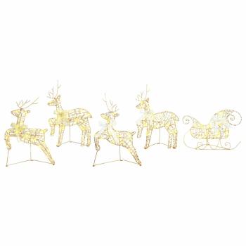 LED Rentiere 5 stk. 40 LEDs Gold 44 x 18 x 65,5 cm PET