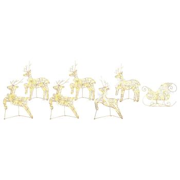 LED Rentiere 7 Stk. Gold 44 x 18 x 65,5 cm PET 40 LEDs