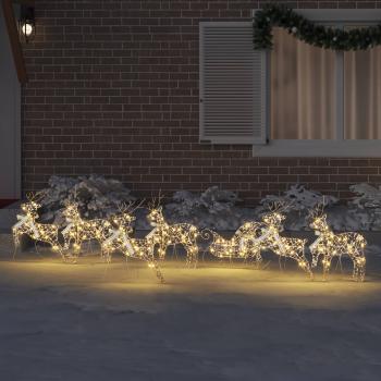 LED Rentiere 7 Stk. Gold 44 x 18 x 65,5 cm PET 40 LEDs