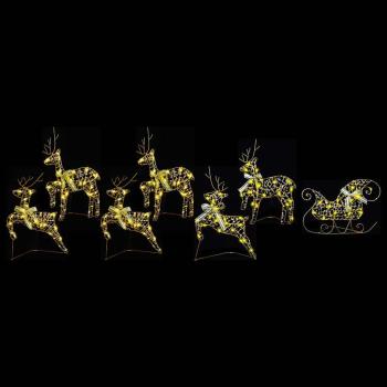 LED Rentiere 7 Stk. Gold 44 x 18 x 65,5 cm PET 40 LEDs