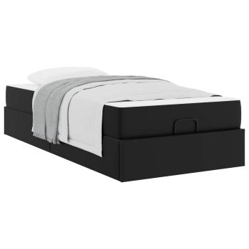 Bettgestell mit Matratze Sonstiges 2 Stk. Schwarz PVC